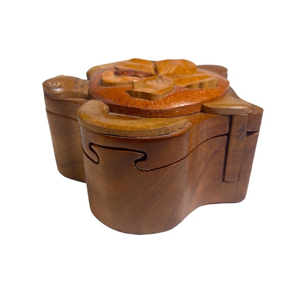 aloha wood art turtle puzzle Trinket Jewelry Box Design In Hawaii By Paul Le - Picture 9 of 16